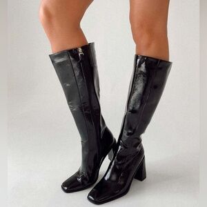 Princess Polly vegan patent leather boots nwot
